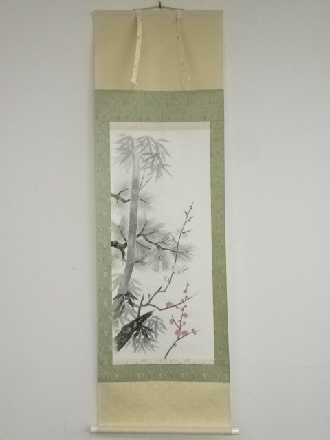 JAPANESE HANGING SCROLL / HAND PAINTED / SHOCHIKUBAI